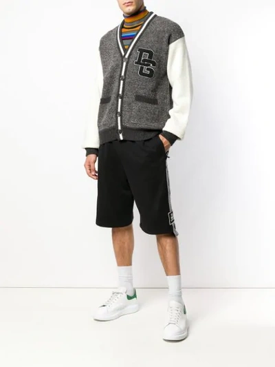 Shop Dolce & Gabbana Jock-like Cardigan In Grey