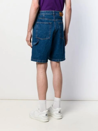 Shop Ami Alexandre Mattiussi Worker Bermuda Shorts In Blue