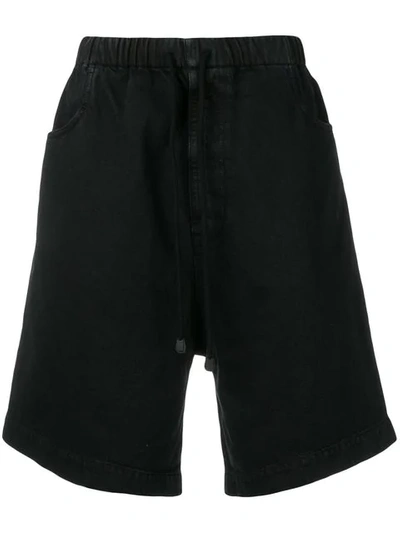 Shop Gucci Patch Logo Bermuda Shorts In Black