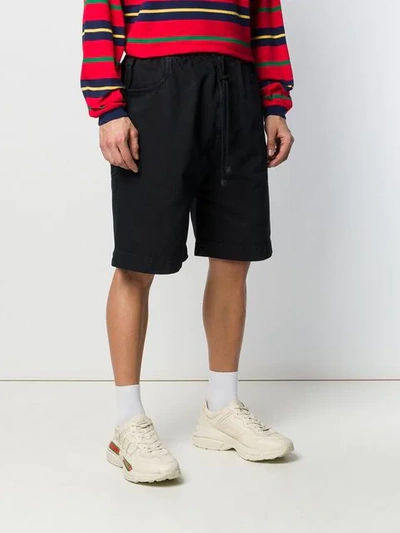 Shop Gucci Patch Logo Bermuda Shorts In Black