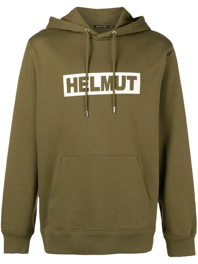 Shop Helmut Lang Logo Hoodie In Green