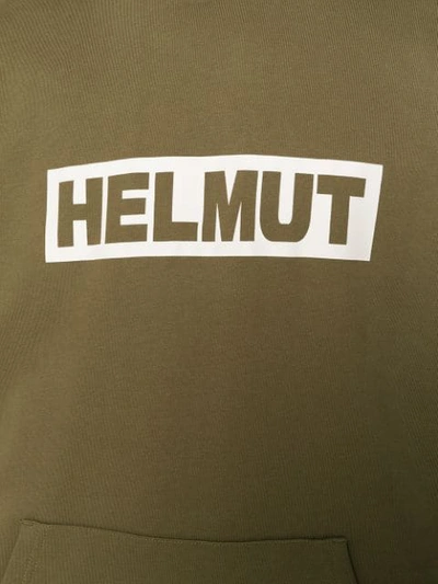Shop Helmut Lang Logo Hoodie In Green