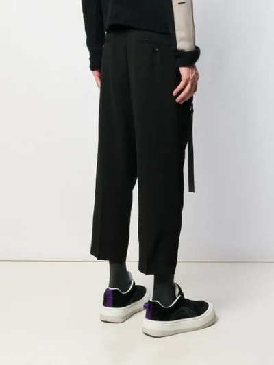 Shop Rick Owens Cropped Tailored Trousers - Black