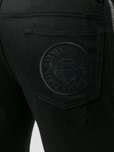 Shop Balmain Slim Biker Jeans In Black