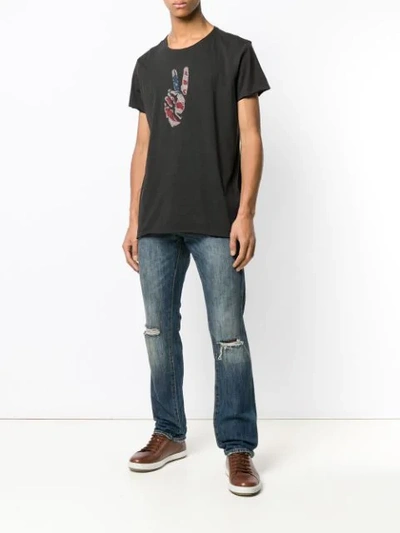 Shop John Varvatos Painted Flag T-shirt - Black