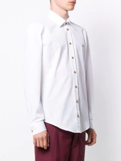 Shop Vivienne Westwood Embroidered Logo Shirt In White