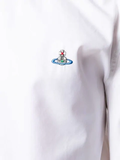 Shop Vivienne Westwood Embroidered Logo Shirt In White