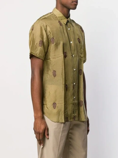 Comme Des Garçons Shirt Mask Print Shirt In Green