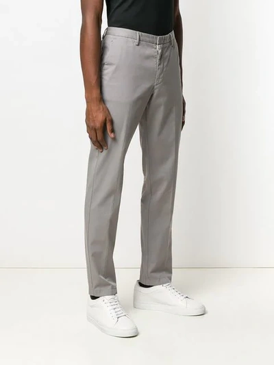 Shop Hugo Boss Straight Leg Trousers In Grey