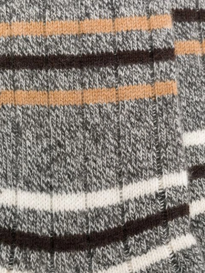 Shop N•peal Striped Long Socks In Grey