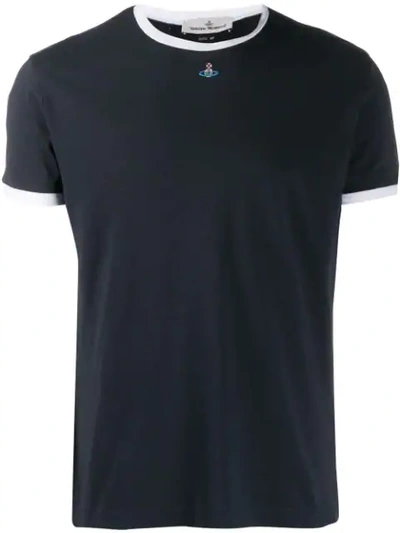 Shop Vivienne Westwood Logo Embroidered T-shirt In Blue