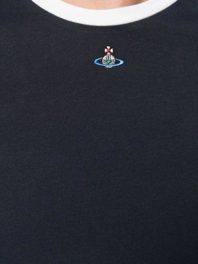 Shop Vivienne Westwood Logo Embroidered T-shirt In Blue