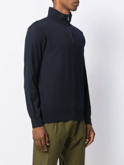 Shop Paul & Shark Zipped Sweatshirt In Blue