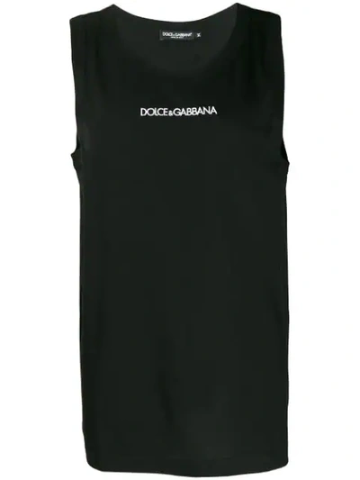 Shop Dolce & Gabbana Logo Tank Top In Black