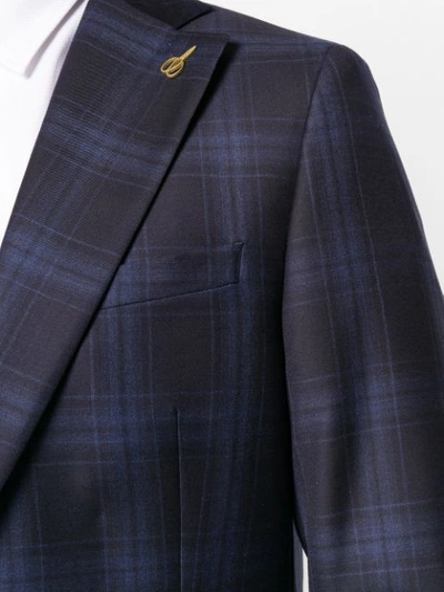 Shop Paoloni Checked Two Piece Suit In Blue