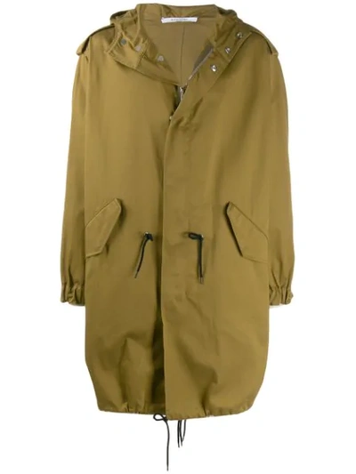 Shop Givenchy Address Print Military Parka In Green