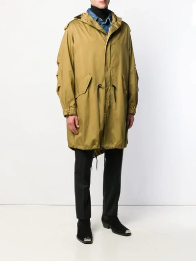 Shop Givenchy Address Print Military Parka In Green