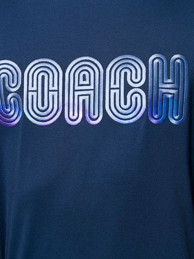 Shop Coach Embroidered Logo T In Blue