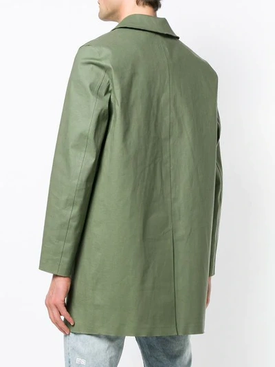 Shop Mackintosh Green Bonded Cotton Short Coat Gr-002