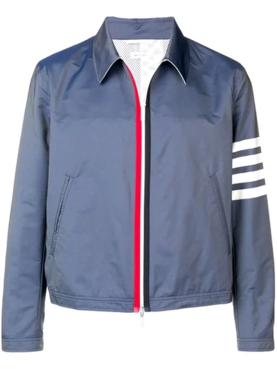 Shop Thom Browne Contrast Stripe Golf Jacket In 415 Navy