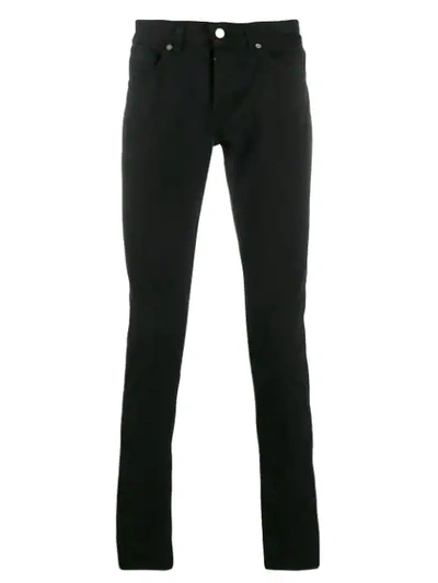 Shop Dondup Slim Fit Trousers In Black