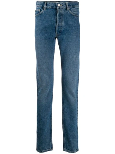 Shop Balenciaga Narrow Leg Jeans In Blue