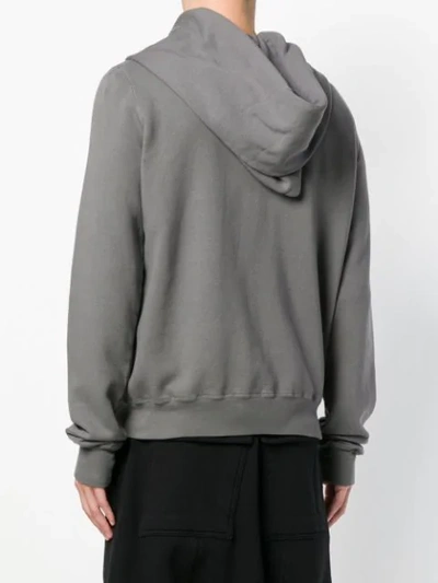 RICK OWENS DRKSHDW ZIPPED LONG-SLEEVE HOODIE - 蓝色