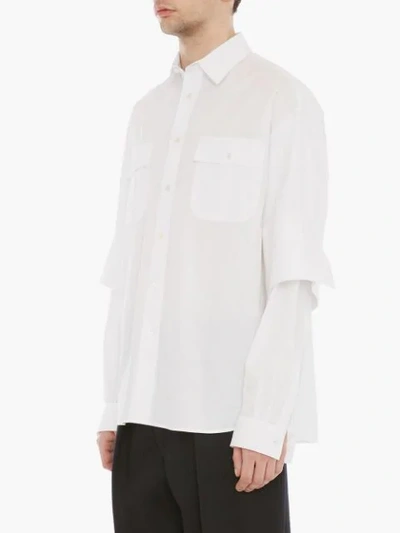 Shop Jw Anderson Layered Sleeves Shirt In White