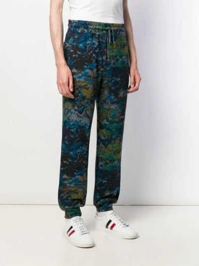 Shop Etro Floral-print Sweatpants In Blue