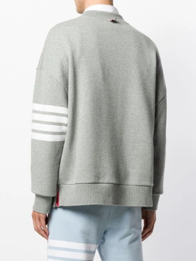 Shop Thom Browne 4-bar Oversized Loopback Sweatshirt In Grey