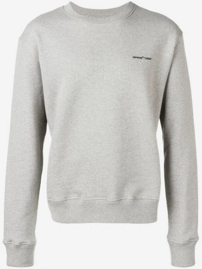 Shop Off-white Logo Print Sweatshirt In 0710 Melange Grey Black