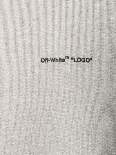 Shop Off-white Logo Print Sweatshirt In 0710 Melange Grey Black