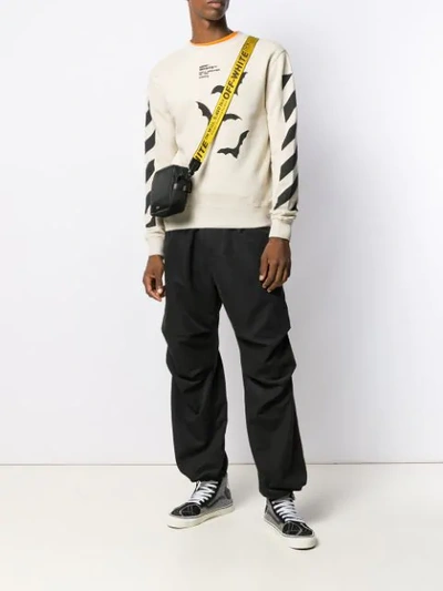 Shop Off-white Bat Print Sweatshirt In Neutrals