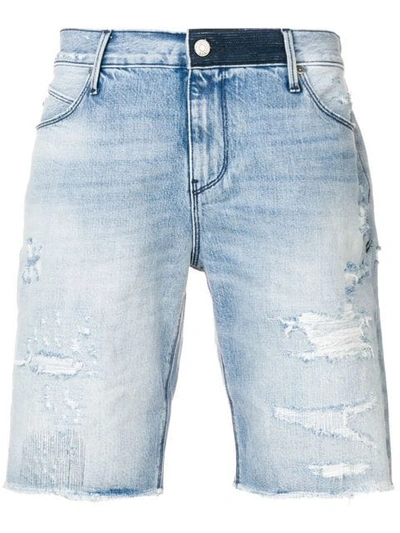 Shop Rta Distressed Denim Shorts In Blue