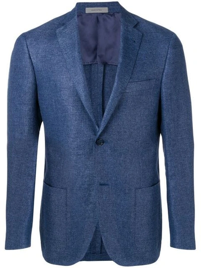 Shop Corneliani Single Breasted Blazer In Blue