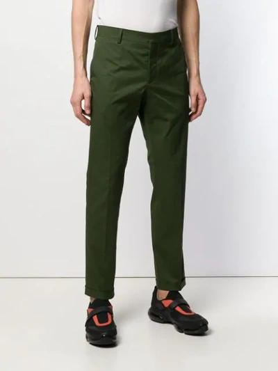 Shop Prada Pleated Tailored Trousers In Green
