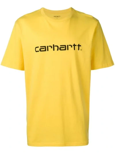 Shop Carhartt Logo Print T In Yellow