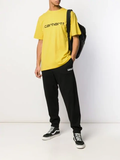 Shop Carhartt Logo Print T In Yellow