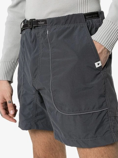 Shop And Wander Belted Waist Cargo Shorts In Grey