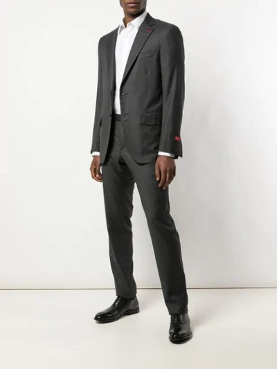 Shop Isaia Single Breasted Blazer Suit In Grey