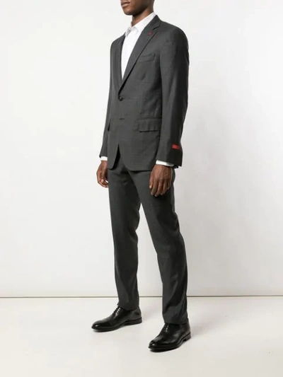 Shop Isaia Single Breasted Blazer Suit In Grey