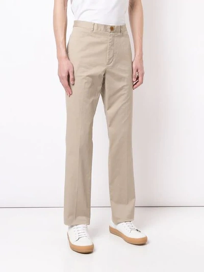 Shop Kent & Curwen Classic Chino Trousers In Neutrals