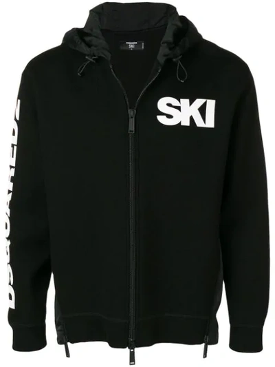 Shop Dsquared2 Ski Print Hoodie In Black