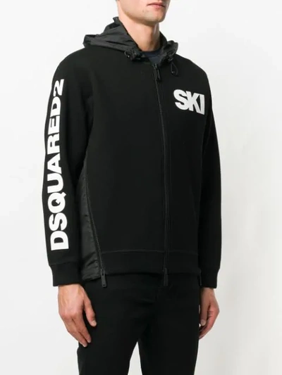 Shop Dsquared2 Ski Print Hoodie In Black