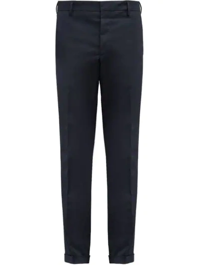 Shop Prada Gabardine Trousers In F0008 Blue