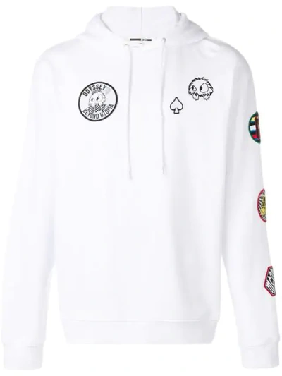 Shop Mcq By Alexander Mcqueen Kapuzenpullover Mit Patch In White