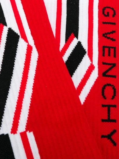 GIVENCHY LOGO STRIPED SOCKS - 红色