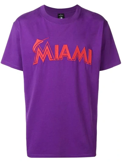 Shop Marcelo Burlon County Of Milan Miami Marlins T-shirt In Purple