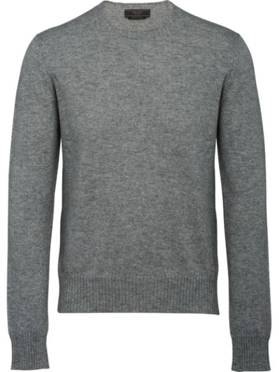 Shop Prada Crew Neck Cashmere Jumper In Grey