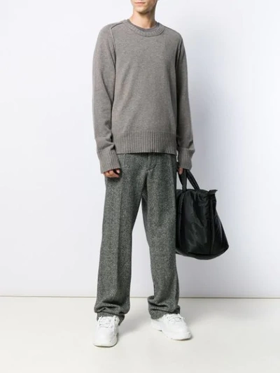 Shop Maison Margiela Oversized Tailored Trousers In Grey